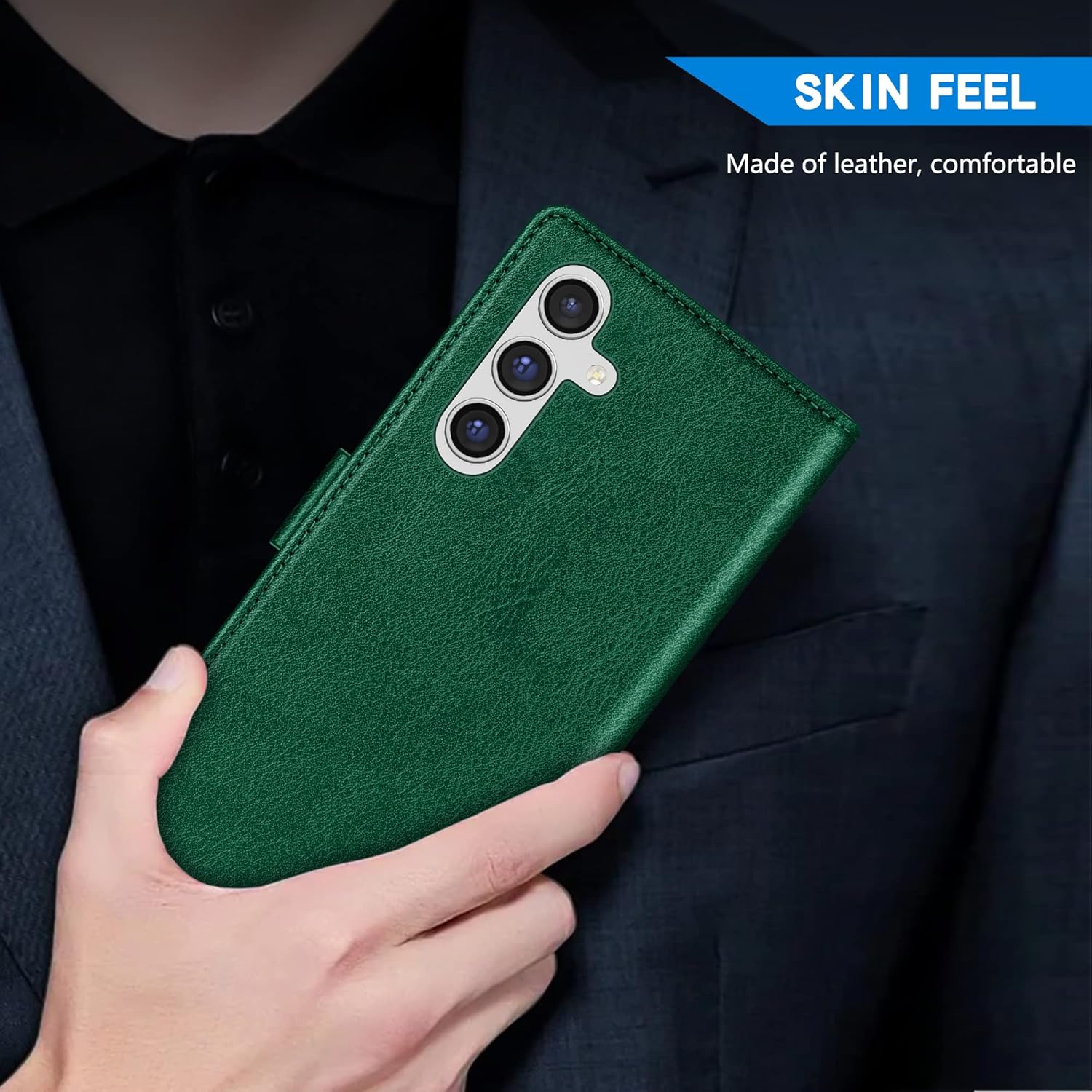 ZZXX Funda tipo cartera para Samsung Galaxy A54 5G con bloqueo RFID, ranura para tarjetas, función atril, cierre magnético, funda protectora de