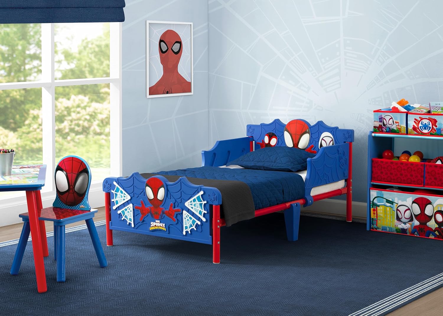 Delta Children Spidey and His Amazing Friends – Cama infantil 3D, color azul