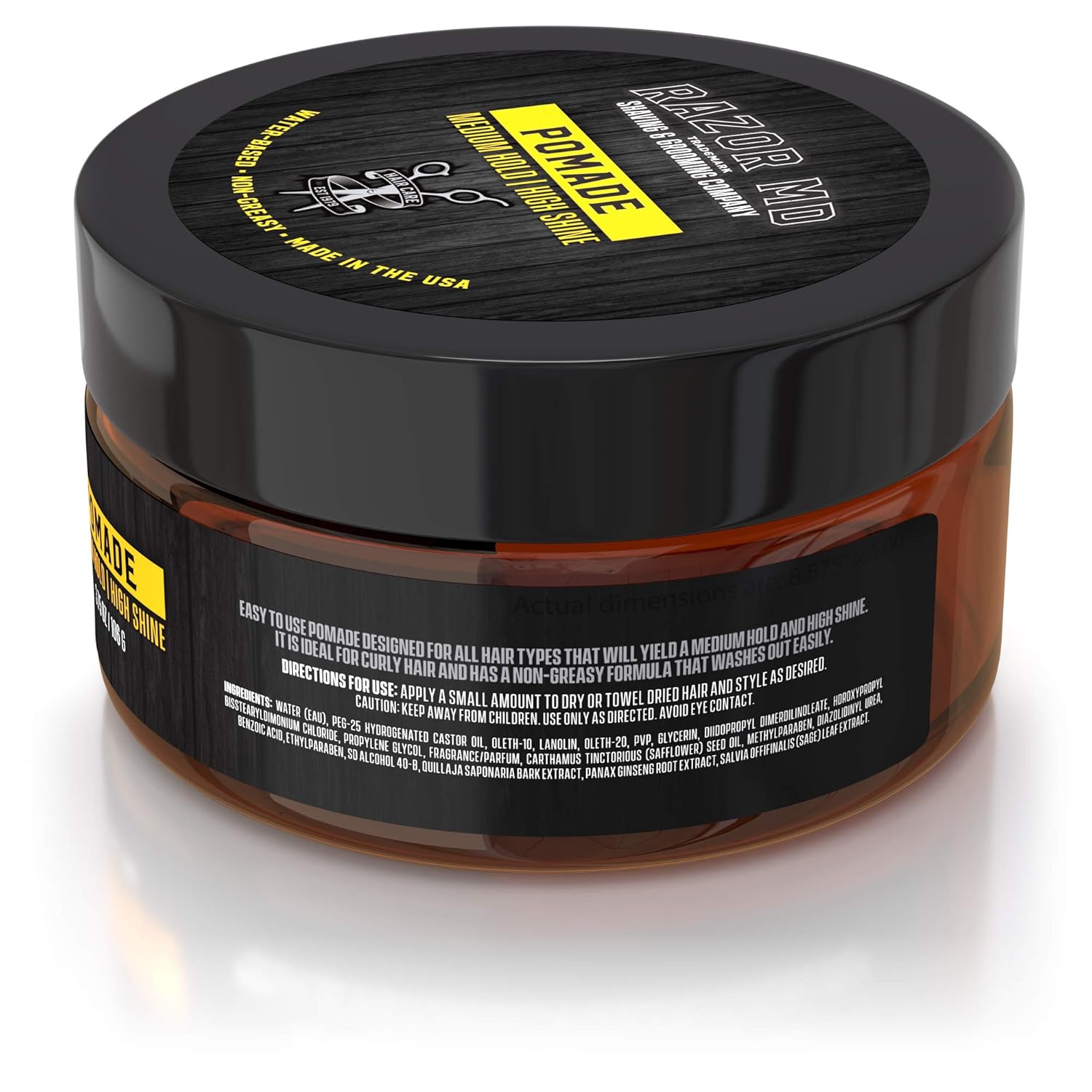Pomada natural para el cabello a base de agua para hombres con alto brillo y acabado liso, fijación media fuerte, los mejores productos para el