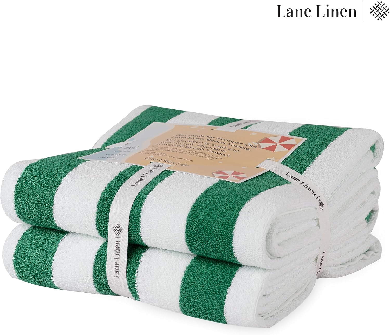 LANE LINEN Paquete de 2 toallas de playa de gran tamaño, 100% algodón, toalla de playa extra grande, toallas de piscina altamente absorbentes para