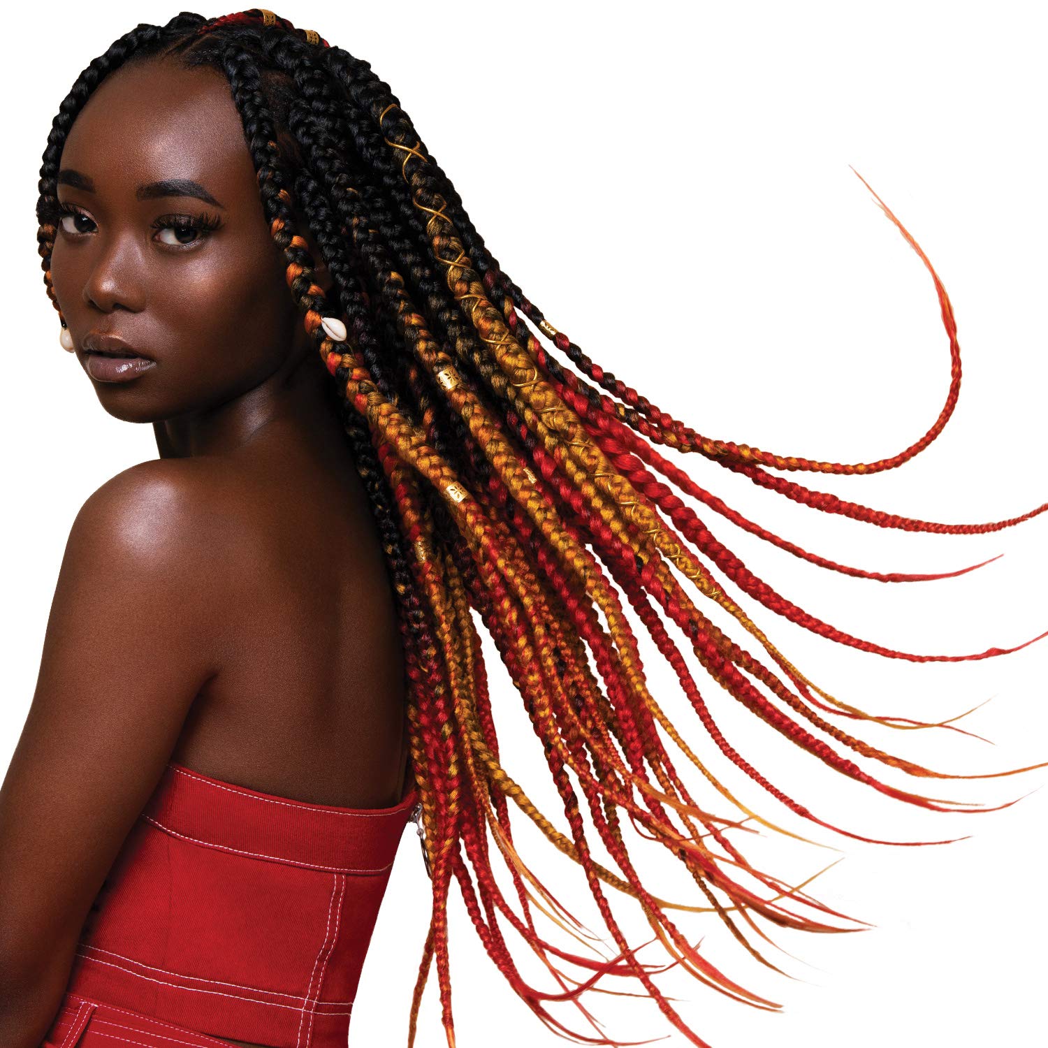Outre – Trenzas de pelo sintético preestiradas Babe de 54 pulgadas (paquete de 5, OMHON)