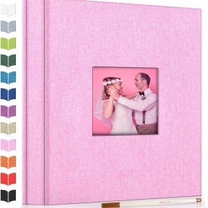 Artfeel Álbum de fotos autoadhesivo para fotos de 3 x 5, 4 x 6, 5 x 7, 8 x 10, 40 páginas, cubierta de lino con ventana de exhibición, libro de Artfeel Álbum de fotos autoadhesivo para fotos de 3 x 5, 4 x 6, 5 x 7, 8 x 10, 40 páginas, cubierta de lino con ventana de exhibición, libro de