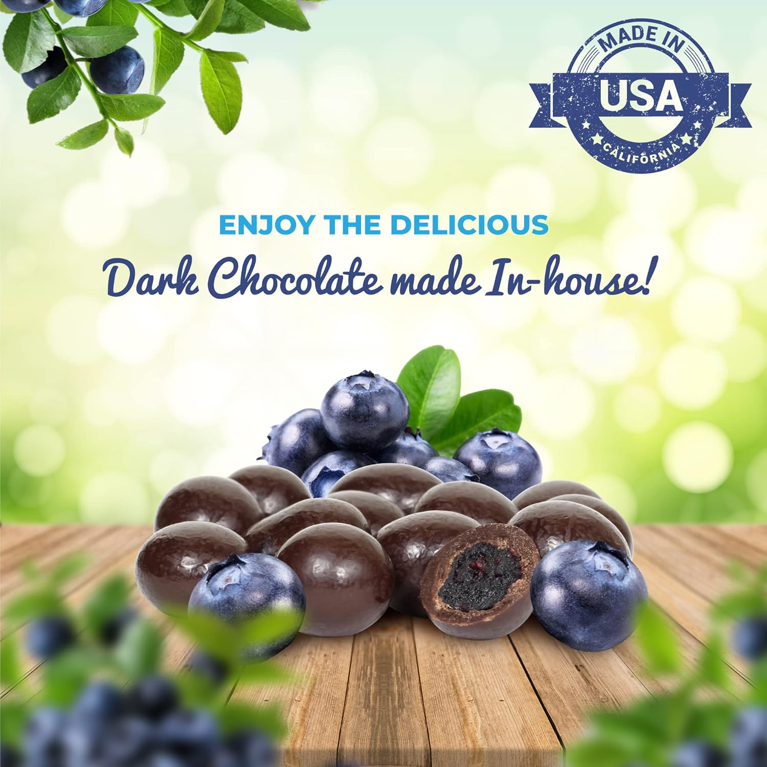 Arándanos gourmet de chocolate oscuro de It’s Delish, 3 libras a granel  Fruta cubierta de chocolate negro con arándanos secos reales  Snack Kosher