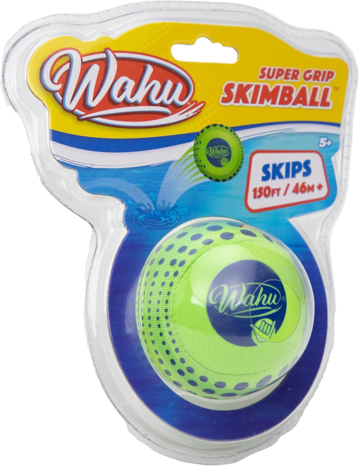 WAHU Super Grip – Juguete de piscina 100% impermeable, pelota de salto de agua para piscina y playa, salta más de 150 pies en el agua, verde