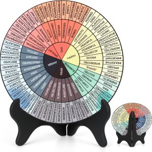 Tatuo Rueda de sentimientos de acrílico de 8 pulgadas con soporte, tabla de emociones, decoración de oficina para mujeres, regalos de salud mental, Tatuo Rueda de sentimientos de acrílico de 8 pulgadas con soporte, tabla de emociones, decoración de oficina para mujeres, regalos de salud mental,