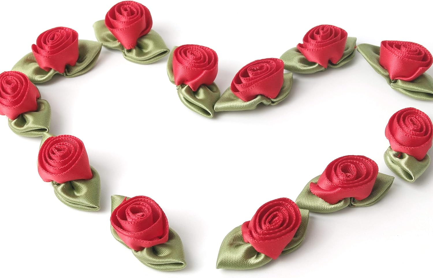 Micomon Mini lazos de cinta para manualidades, mini rosas, cinta de flores para manualidades, adorno artificial, apliques de costura para bricolaje