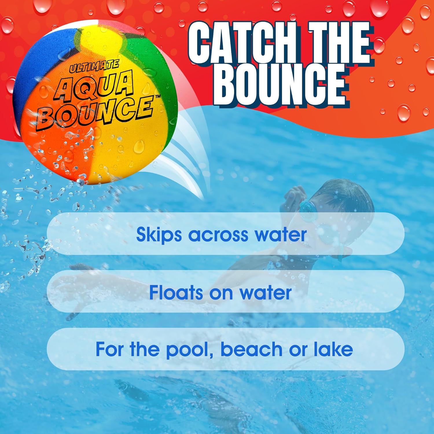 Activ Life The Ultimate Larger 3 Size Skip Balls – Water Bouncing Ball, Beach Toys for Friends & Family, Pool Toys and Beach Must Have, Two Pack