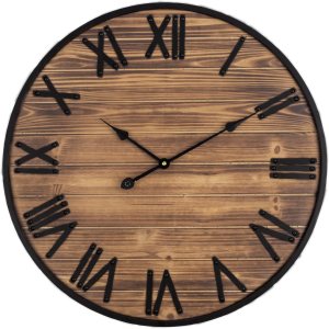 Reloj de pared grande de 24 pulgadas, relojes de pared de granja con pilas, decoración de pared rústica con marco de metal, reloj de pared Reloj de pared grande de 24 pulgadas, relojes de pared de granja con pilas, decoración de pared rústica con marco de metal, reloj de pared