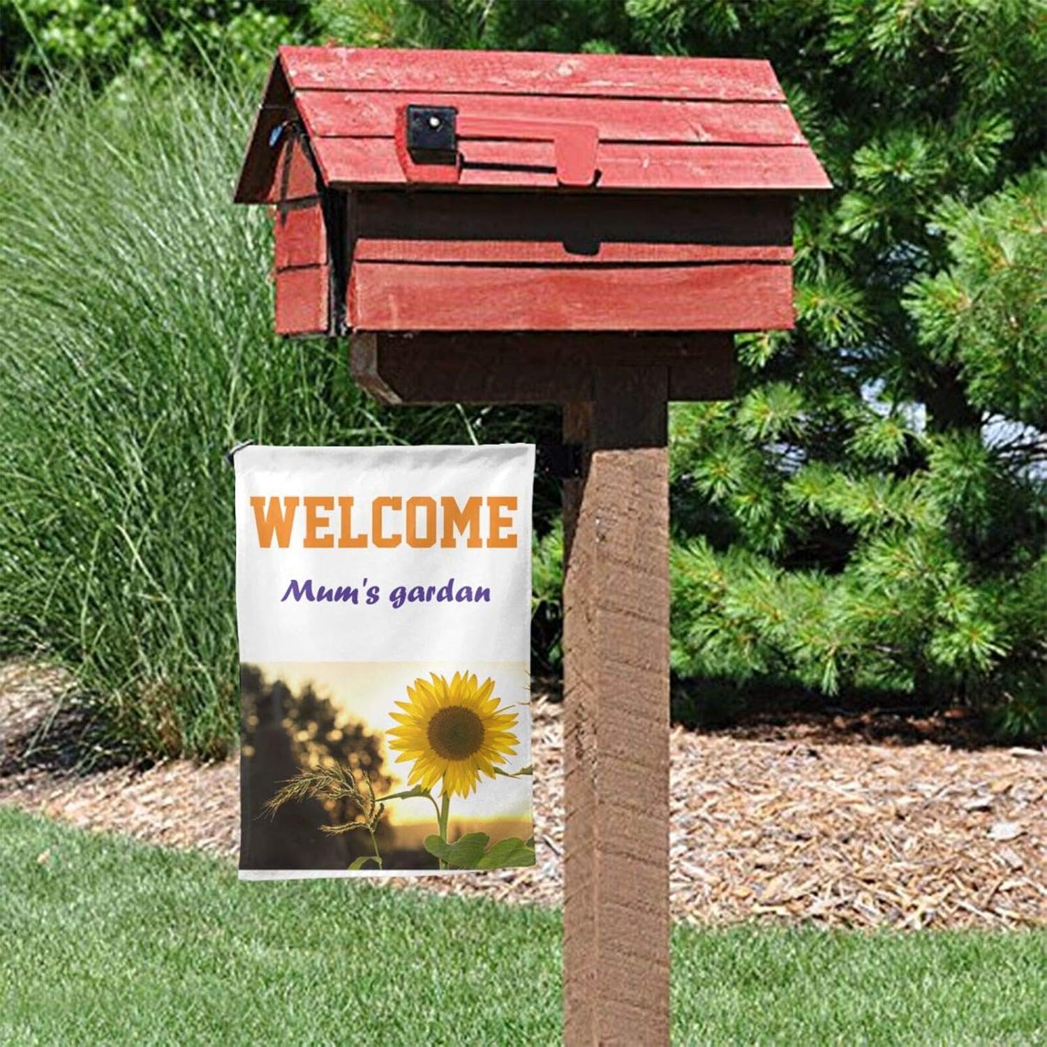 Banderas de jardín personalizadas de 12 x 18 pulgadas de doble cara para exteriores, diseño de banderas de recuerdos personalizadas con tu propia