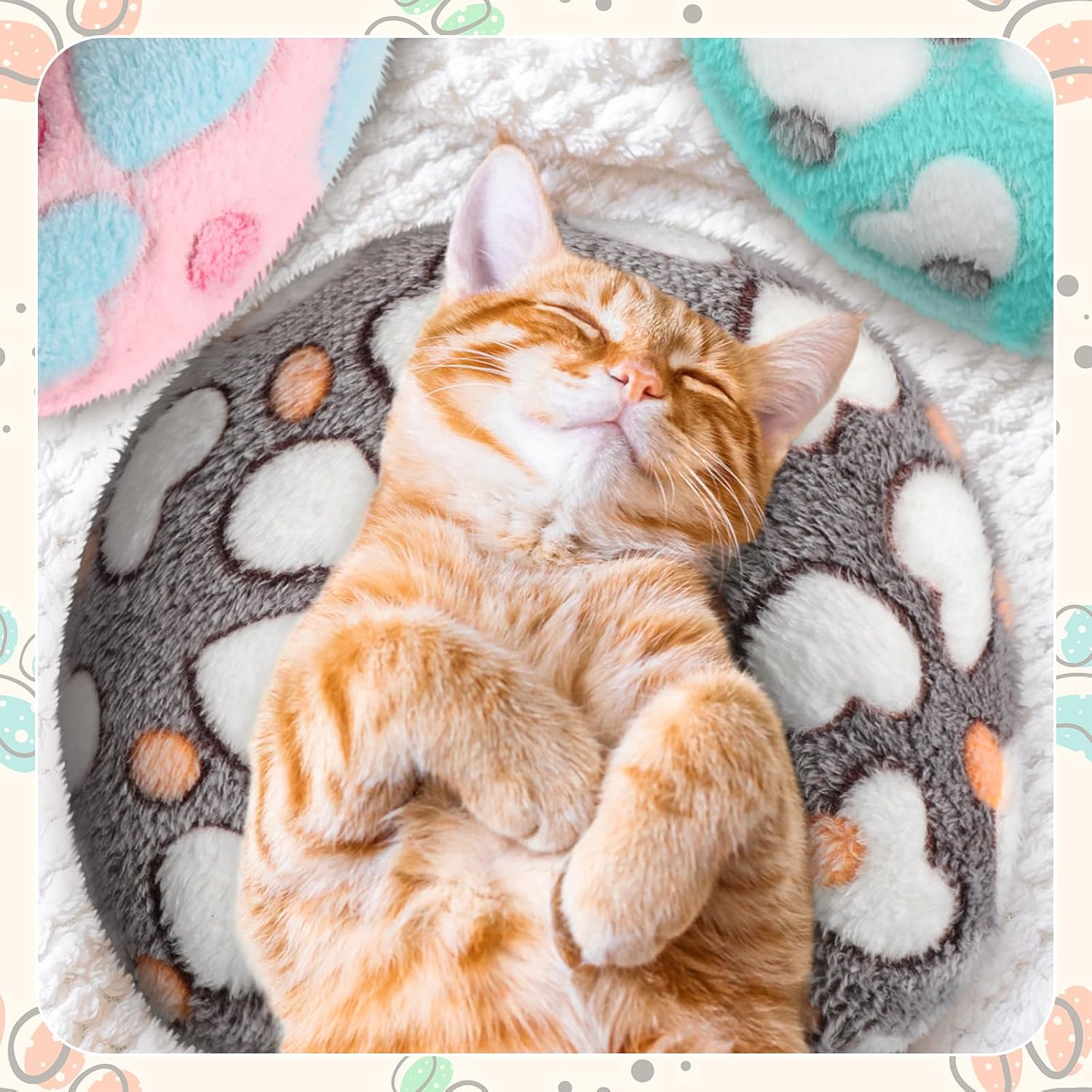 4 almohadas para gatos, cachorros, almohada suave para gatos, almohada mullida para mascotas, juguete calmante para mascotas, medio dona, en forma