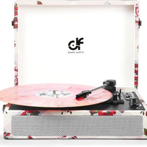 Tocadiscos vintage de 3 velocidades con altavoces integrados, reproductor de discos de vinilo Bluetooth con grabación USB, convertidor de MP3, Tocadiscos vintage de 3 velocidades con altavoces integrados, reproductor de discos de vinilo Bluetooth con grabación USB, convertidor de MP3,
