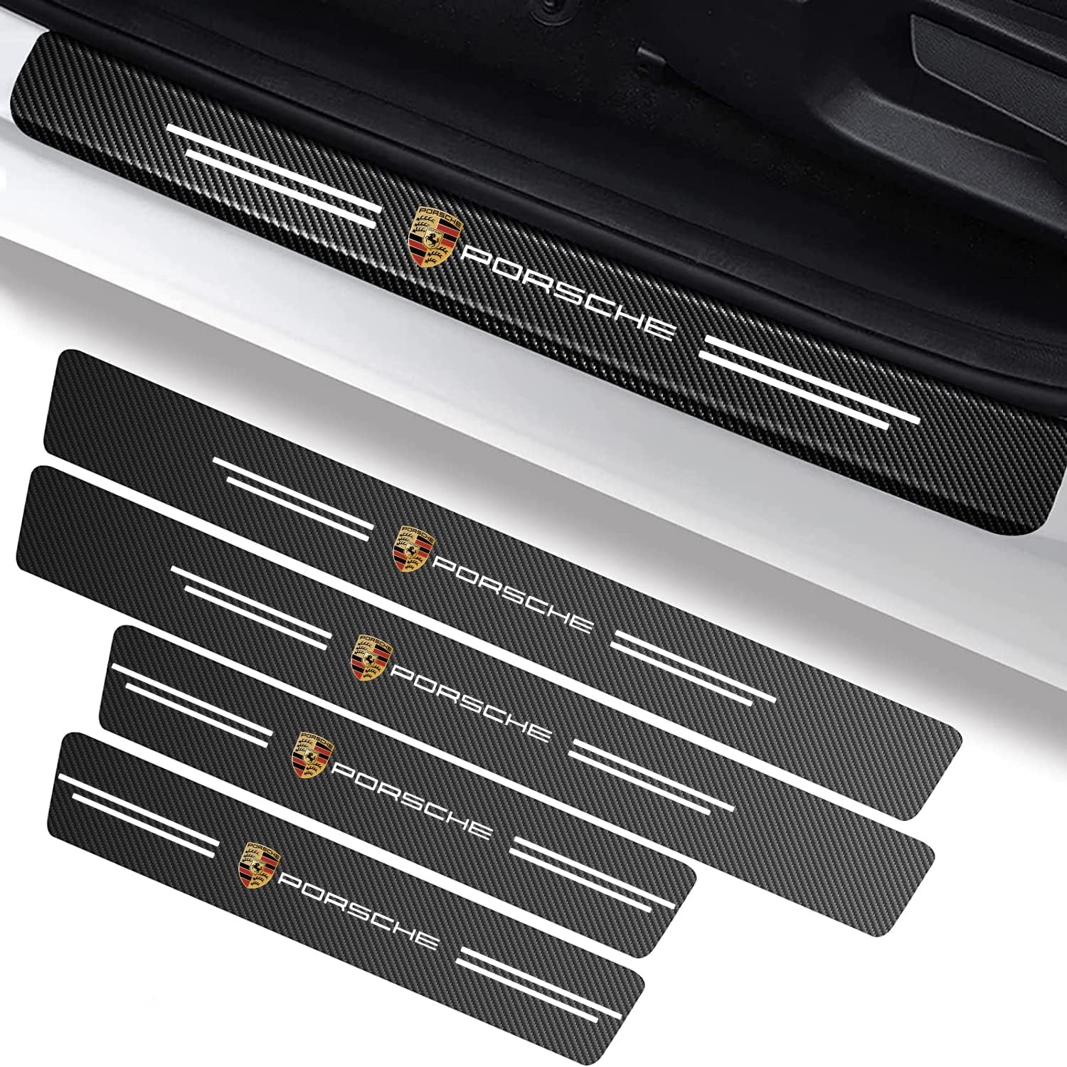 Película protectora para umbral de puerta de automóvil Porsche, Protector de umbral de puerta de automóvil para Porsche Panamera Cayenne Macan