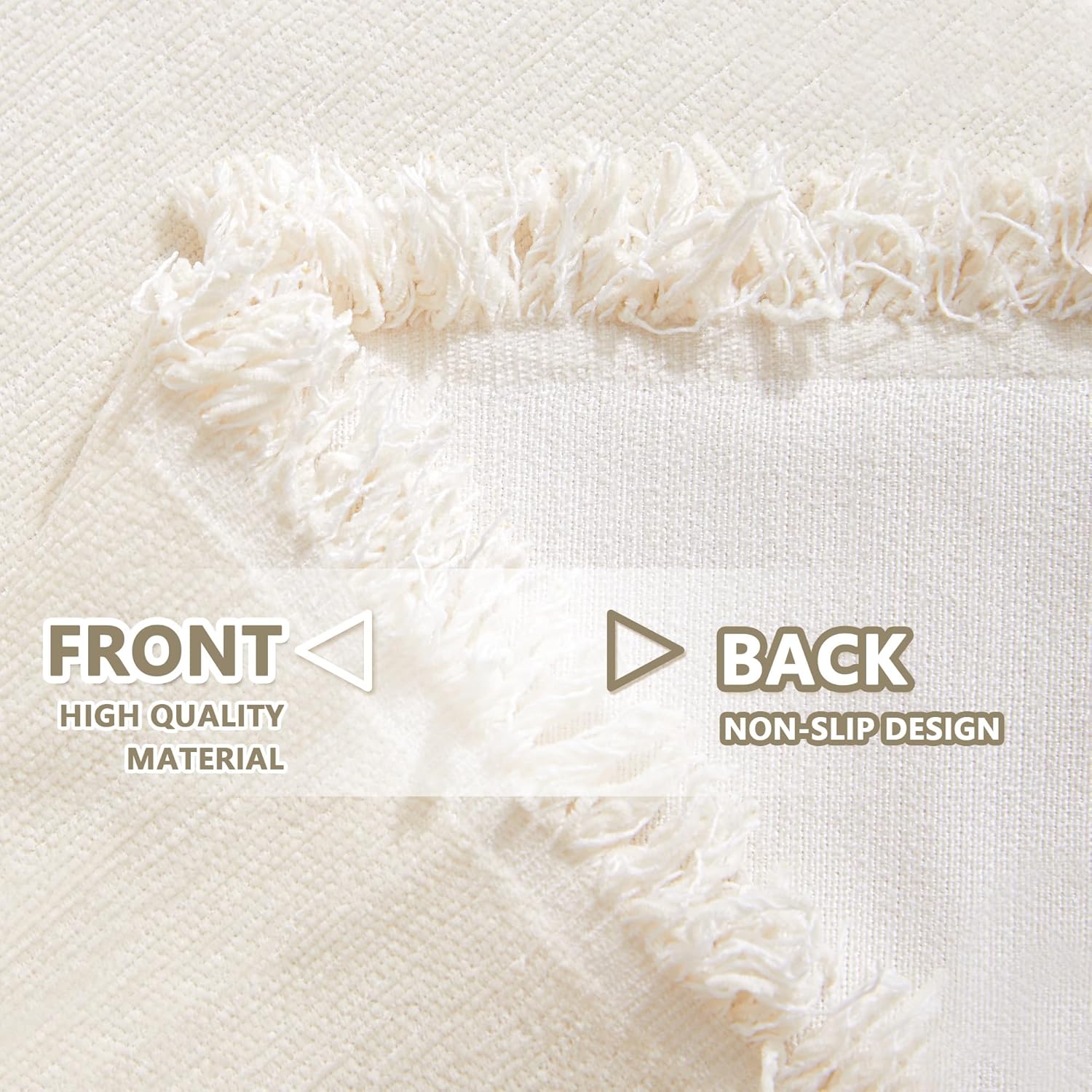 MYSKY HOME Funda de sofá biplaza, funda beige para sofá modular de 2 cojines, funda de sofá gruesa y universal de felpilla con borlas, protector