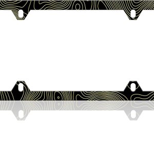 Marco de matrícula con mapa topográfico dorado, patrón de línea, soporte de accesorios de acero inoxidable con tornillos para mujeres y hombres, 6 x Marco de matrícula con mapa topográfico dorado, patrón de línea, soporte de accesorios de acero inoxidable con tornillos para mujeres y hombres, 6 x