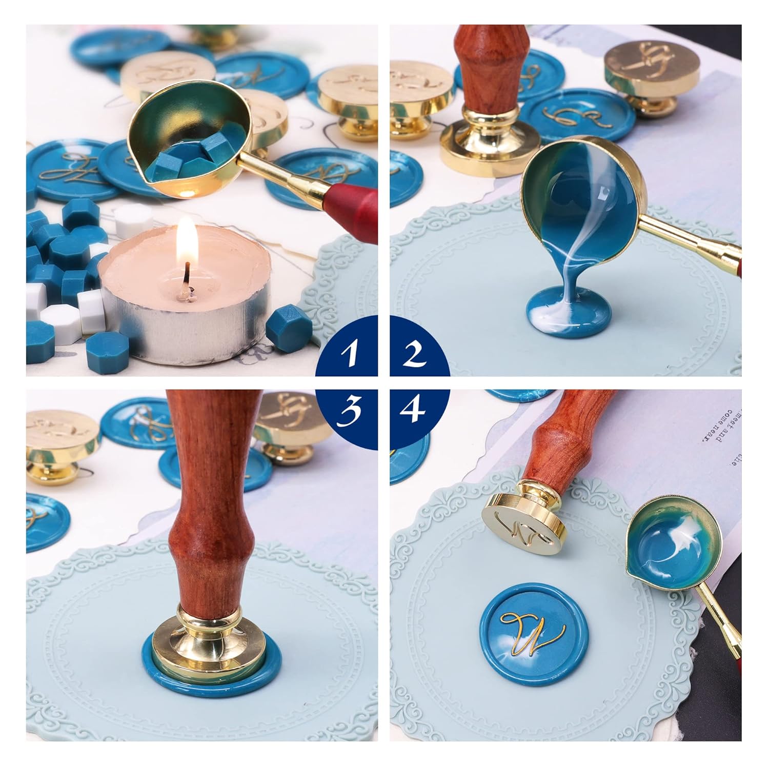 SWANGSA Sello de cera con letra inicial del alfabeto V, elegante sello de sellado de letras para invitación de fiesta de boda, envoltura de regalo,