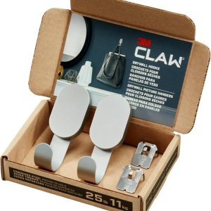 3M CLAW 2 ganchos plateados para paneles de yeso de 15 libras y 2 colgadores de fotos adicionales, solución pesada para colgar mochilas, chaquetas, 3M CLAW 2 ganchos plateados para paneles de yeso de 15 libras y 2 colgadores de fotos adicionales, solución pesada para colgar mochilas, chaquetas,