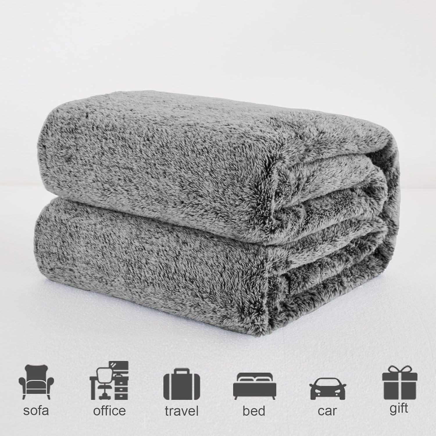 Exclusivo Mezcla Manta de cama de forro polar afelpado tamaño King, súper suave, esponjosa y cálida para sofá y cama, uso en todas las estaciones