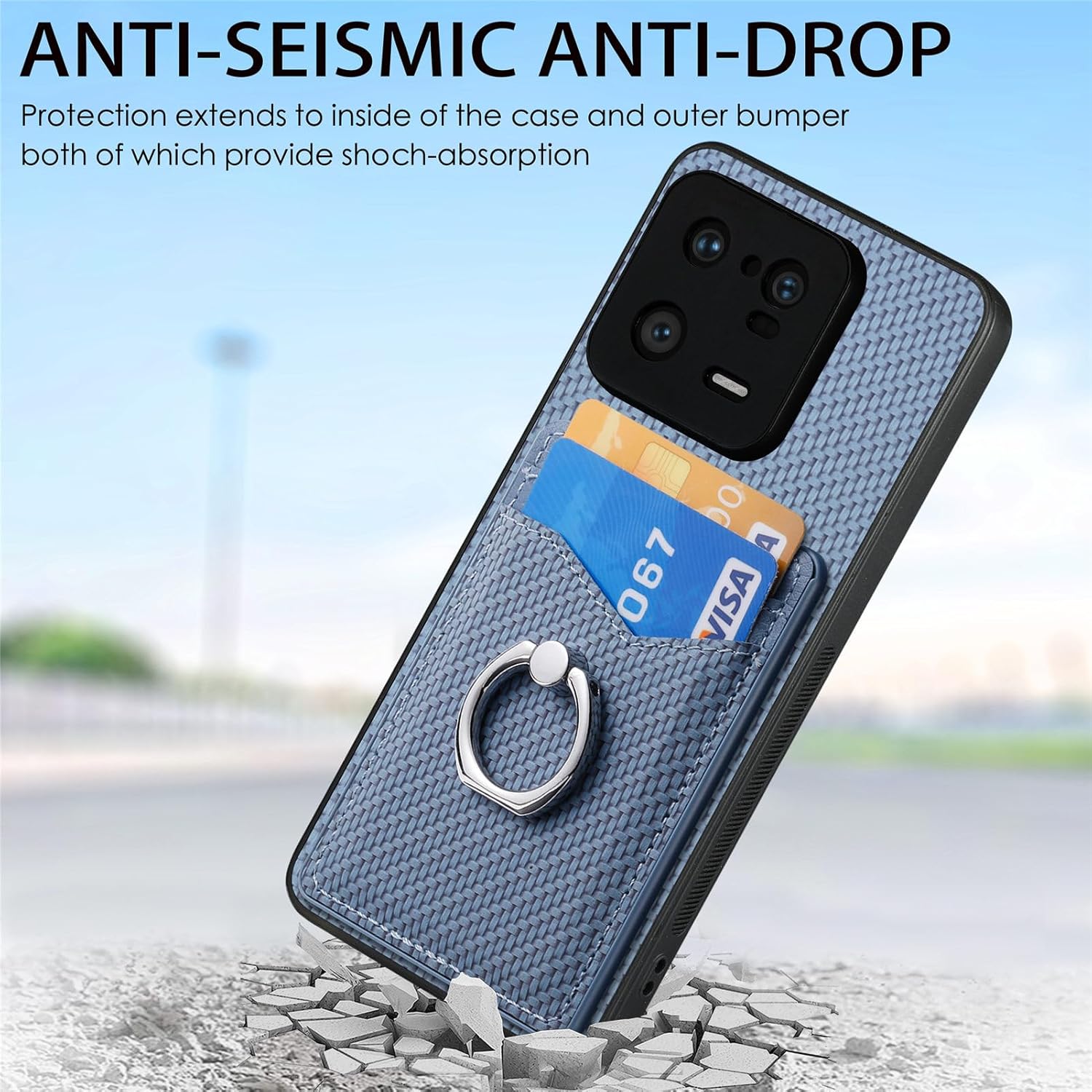 Asuwish Funda de teléfono para Xiaomi 13 Pro Wallet Cover con protector de pantalla de vidrio templado y soporte de anillo delgado soporte para