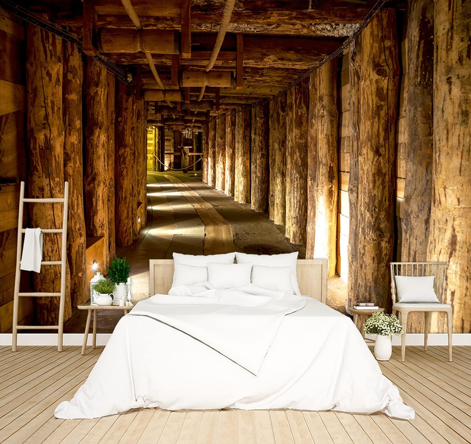 BZHXBZ – Papel tapiz de madera espacial 3D para dormitorio, murales modernos de corteza de árbol, decoración de oficina, sala de estar, fondo de