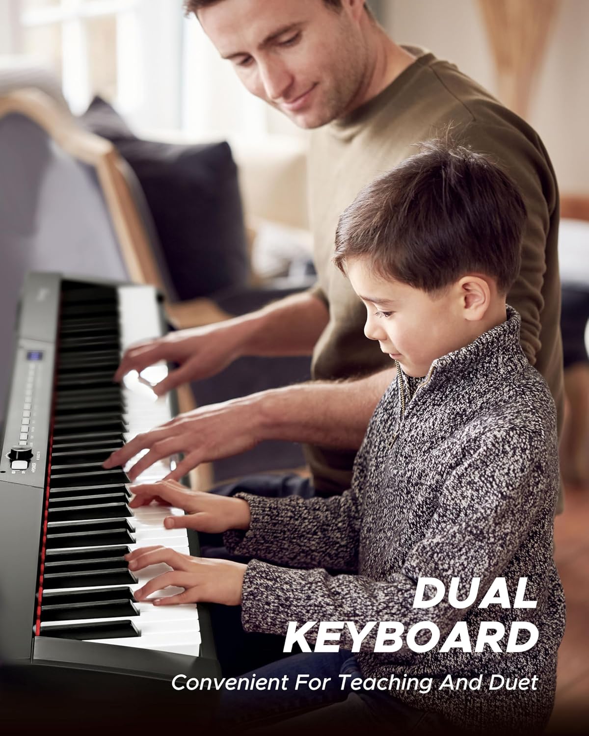 Starfavor Piano de teclado de 88 teclas, piano digital portátil compacto con 88 teclas semipesadas, juego de teclado eléctrico para principiantes
