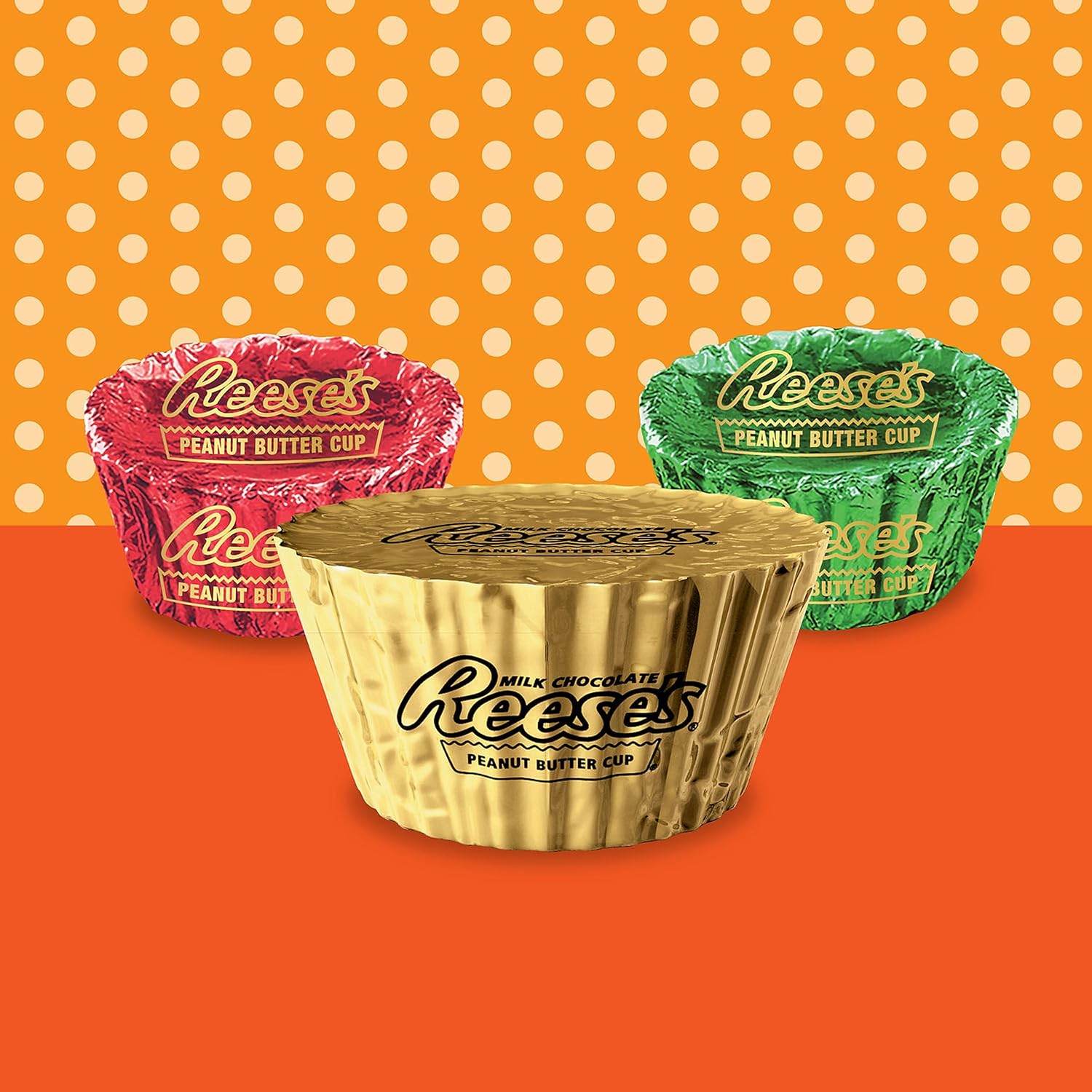 REESE’S Miniatures – Tazas de chocolate con leche y mantequilla de maní, bastón de plástico de caramelo de Navidad, 2.17 onzas