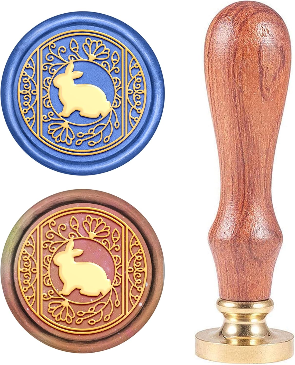 CRASPIRE Sello de cera de conejo de Pascua, sello de cera de sellado de conejo de Pascua, sello de madera retro de animales, sello de cera de 0.984
