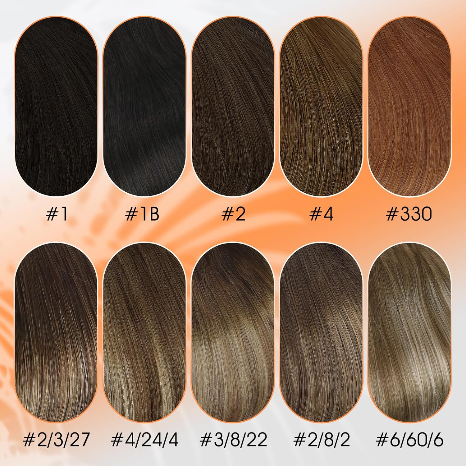 Full Shine – Extensiones de clip de cabello humano, extensiones doble capa de cabello brasileño lacio – Color1, negro azabache, 7piezas, 4.2onzas
