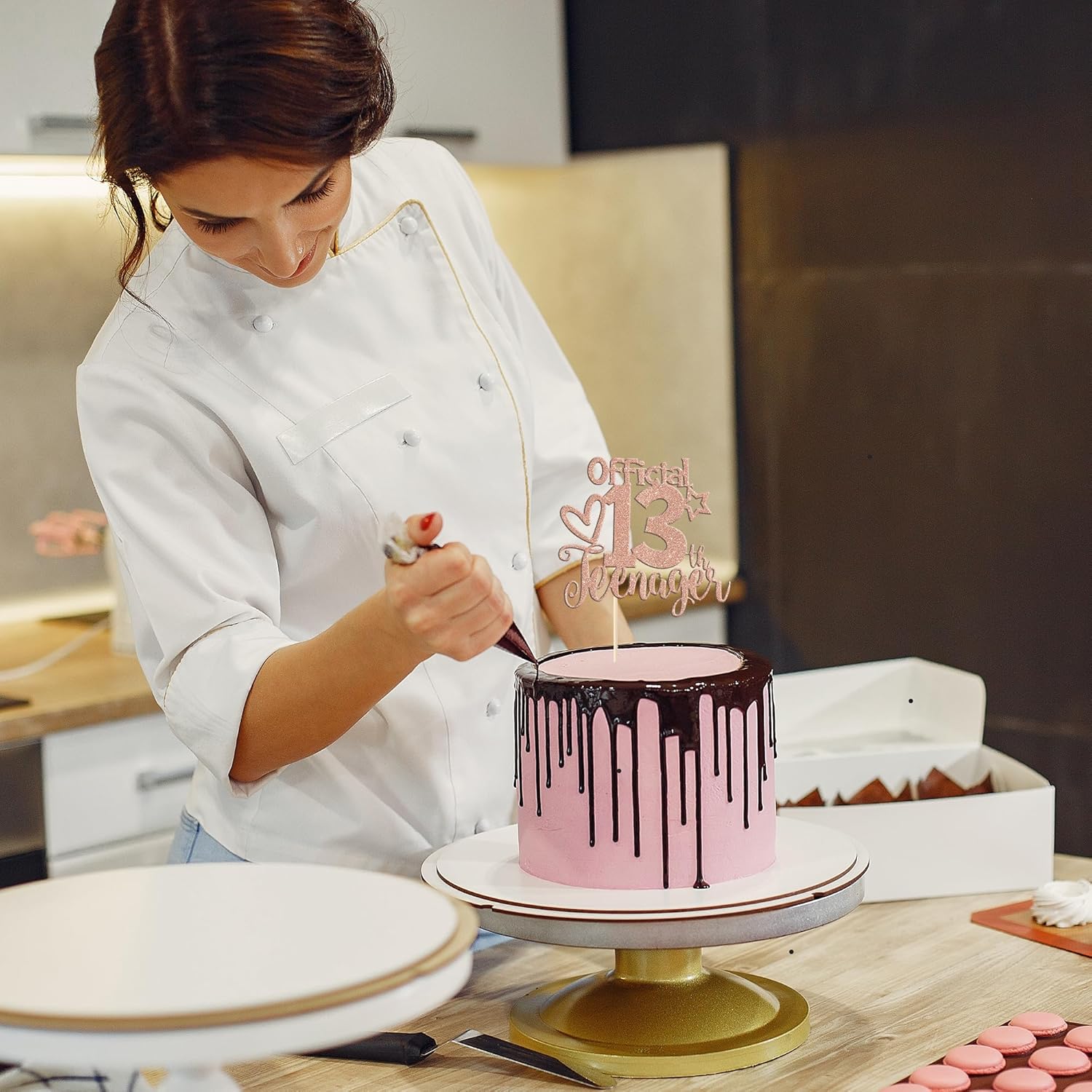 1 paquete de 13 decoraciones oficiales para tartas de 13 años con purpurina para decoración de pasteles de cumpleaños 13 Fabulosos 13 cumpleaños