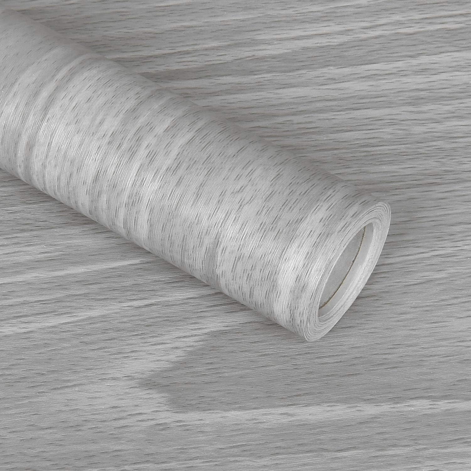 Papel adhesivo de madera gris de 17.71 x 590 pulgadas, textura de grano de madera, papel adhesivo para despegar y pegar, papel adhesivo gris claro,