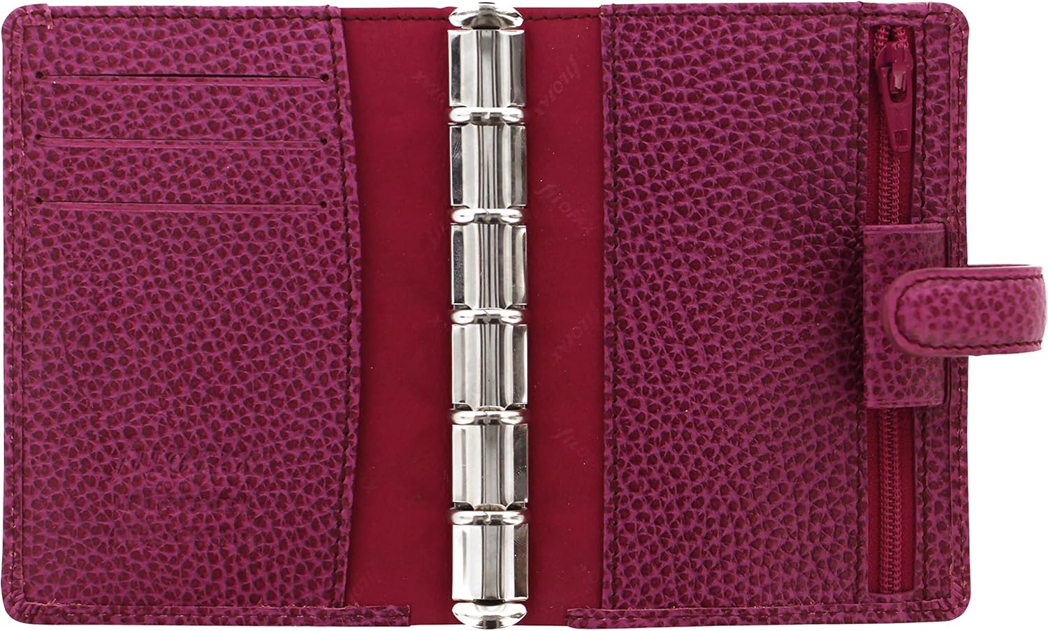 Filofax Finsbury – Organizador de tamaño pequeño, frambuesa, cuero granulado tradicional, cinco anillos, calendario semanal para ver, multilingüe,