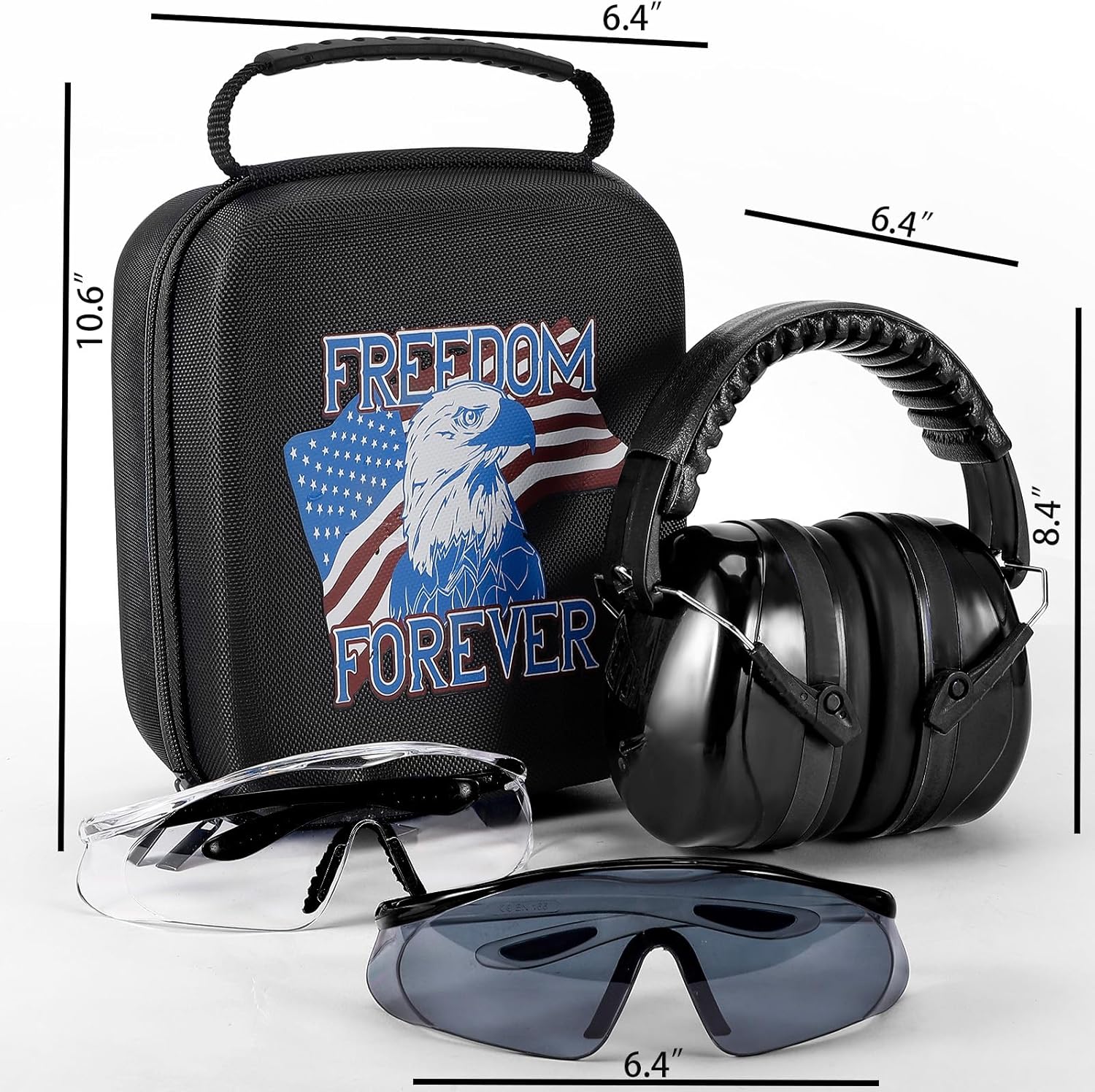 hamsemku Orejeras de protección auditiva para disparos, gafas de disparo, funda rígida, protección ideal para los oídos para entusiastas de los