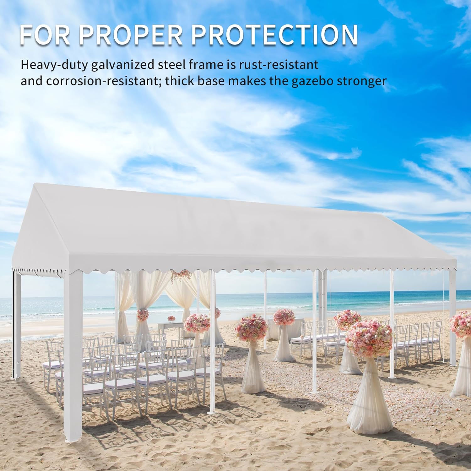 YITAHOME Tienda de campaña de PVC resistente de 13 x 26 pies, refugios para eventos de boda, toldo ondulado galvanizado mejorado con techo grande,