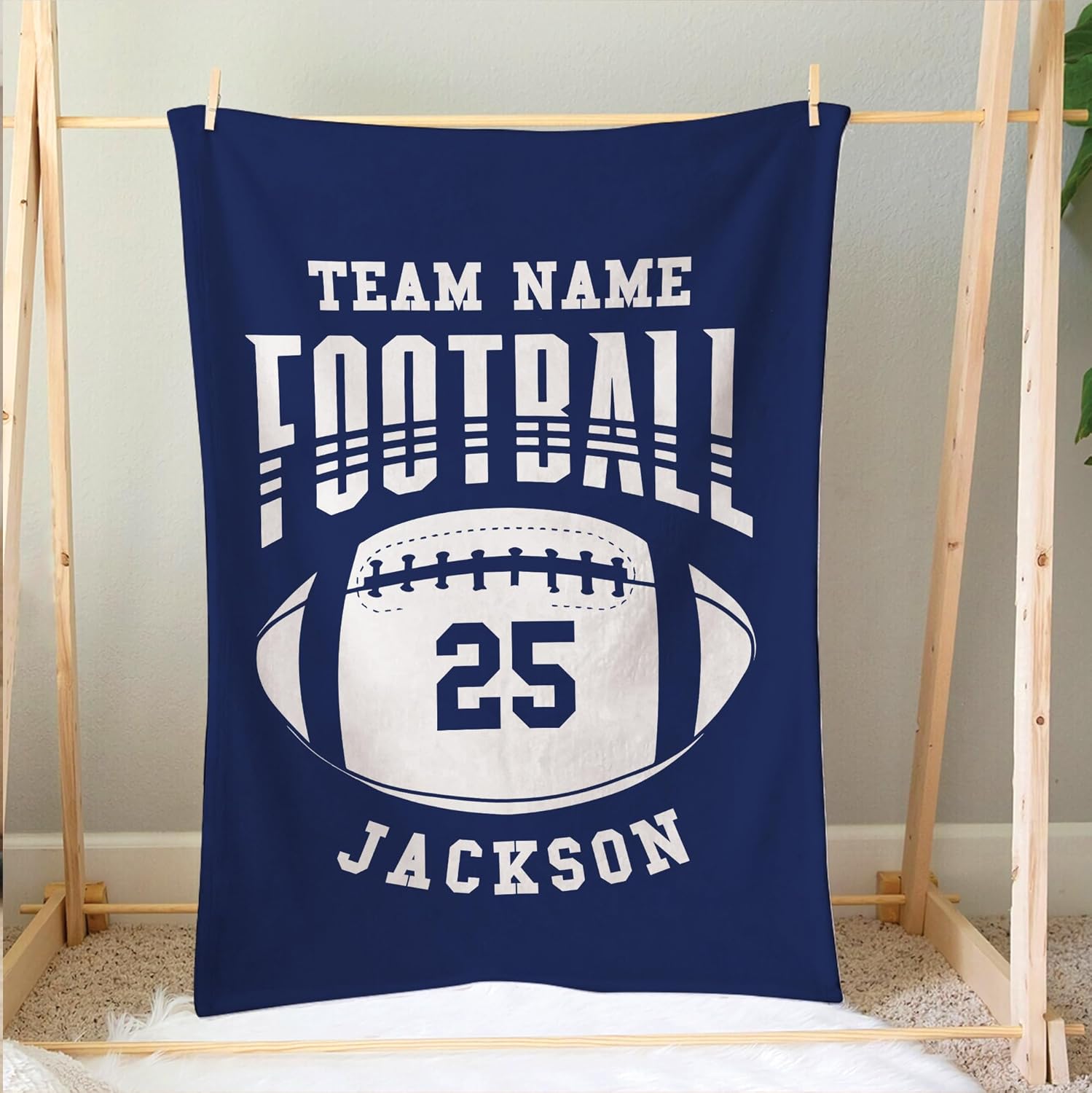 Manta de fútbol personalizada, manta de forro polar suave y acogedora del equipo de fútbol, regalo de fútbol personalizado para niños, papá, marido,