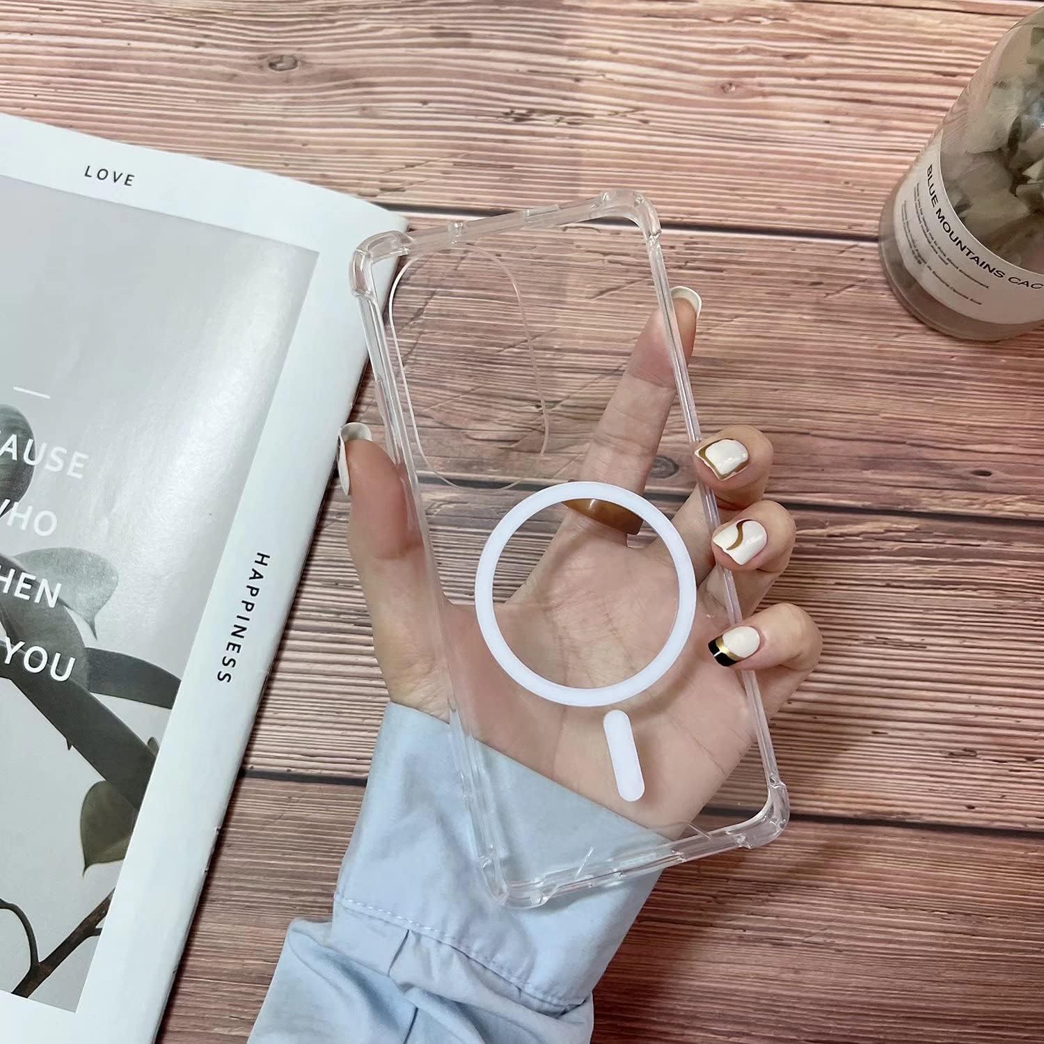 Funda magnética transparente para Huawei P50 Pro compatible con MagSafe, funda de silicona suave TPU parachoques Slim Fit duro trasero a prueba de