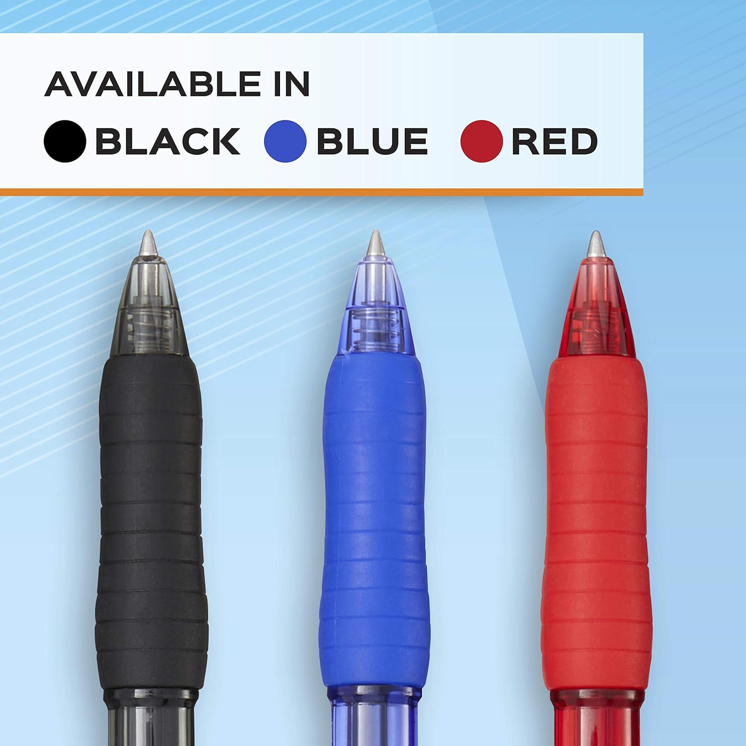 Paper Mate Bolígrafo de gel retráctil con punta de 132 pulgadas, color azul, 12 unidades