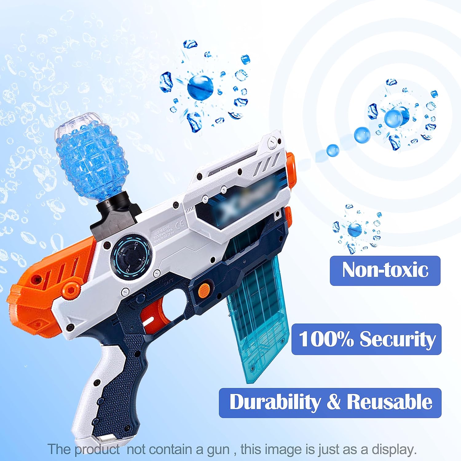 Palonu Water Ball Beads Ammo Refill Water Gel Bullets Beads 7-8mm for Water Blaster Gun Toys