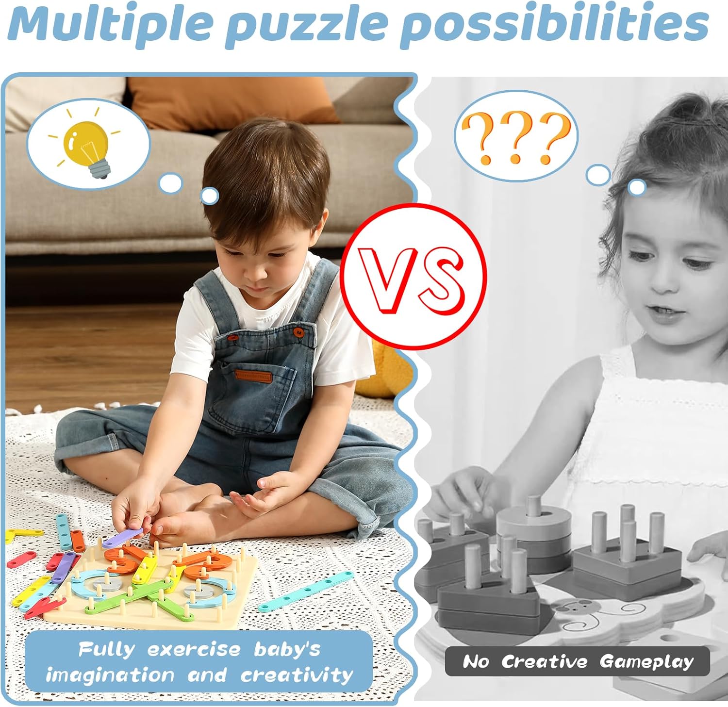 Juguetes Montessori, rompecabezas con formas de letras y números, juguetes de construcción, 35 piezas de madera para educación preescolar, juego de