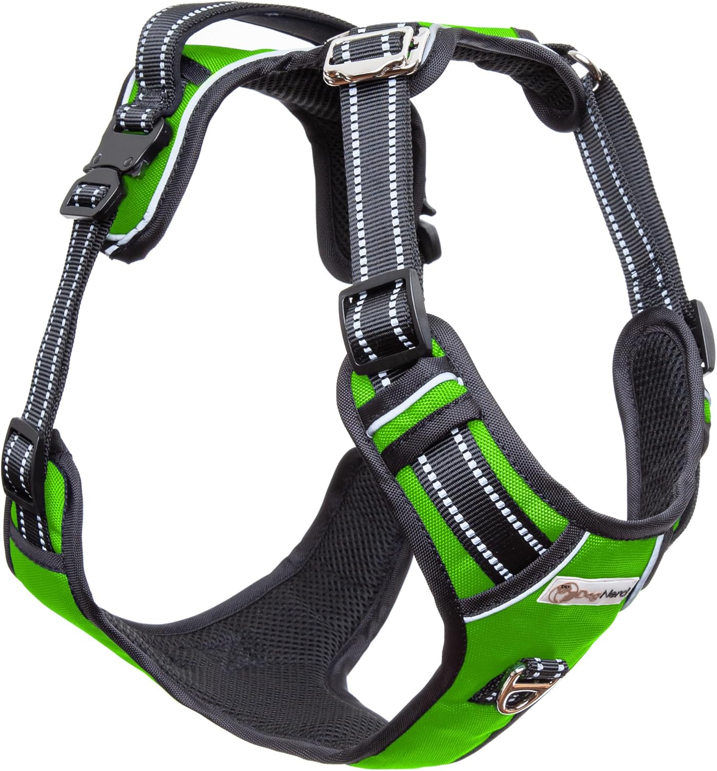 DogNerd Chalecoarnés de cobertura completa ajustable de alta calidad para perros grandes (50-90 libras) – Clips de metal, mango acolchado, 2 clips