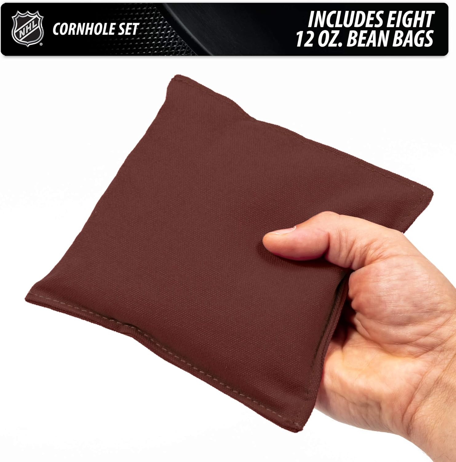 NHL Pro Hockey sobre hielo 2′ x 3′ MDF madera Deluxe Cornhole Set por Wild Sports, viene con 8 pufs  perfecto para portón trasero, al aire libre,