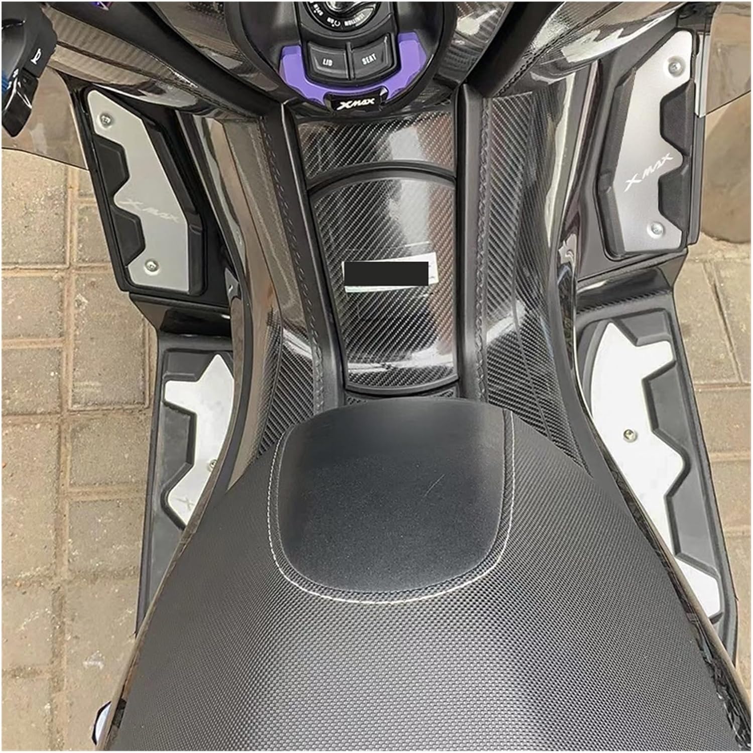 Motorcycle Footrest Foot Pads Pedal Plate Pedals Compatible With X-MAX 125 250 300 400 XMAX125 XMAX250 XMAX300 2017-2023 XMAX400 (Color  Dark Grey)