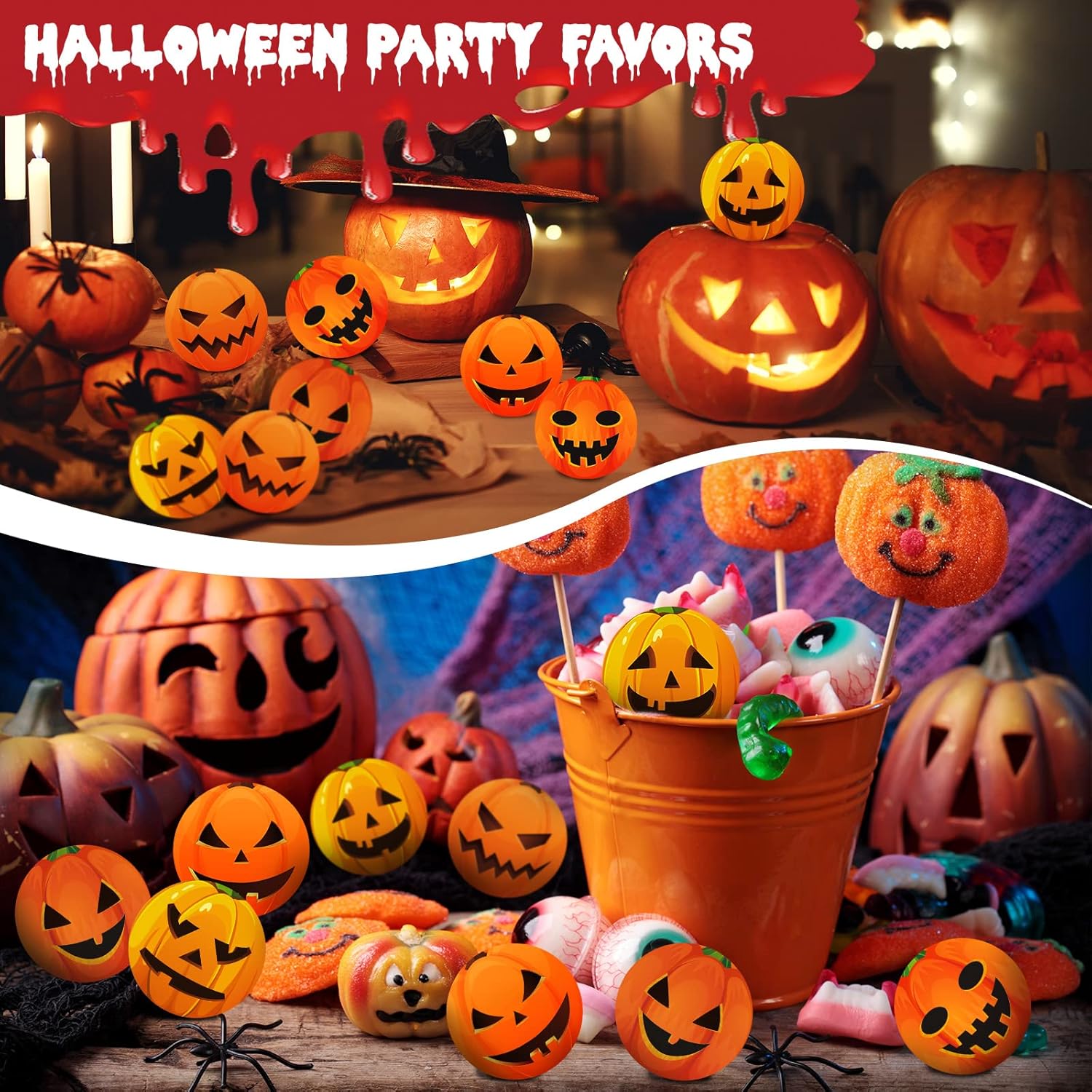 Bolas de calabaza de Halloween para aliviar el estrés, bolas suaves de poliuretano para apretar, recuerdos de fiesta para adolescentes, regalos de