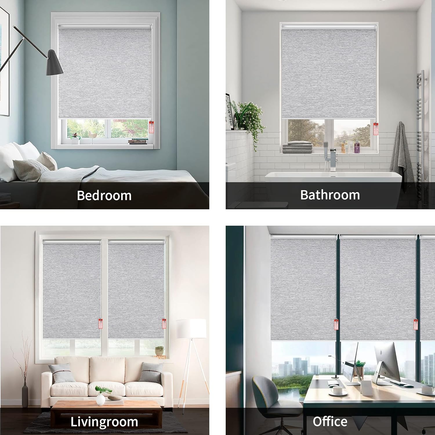 Homebox Persianas enrollables 100 % opacas, con tela con protección UV, persianas enrollables y extraíbles para ventana de interior, para el hogar,