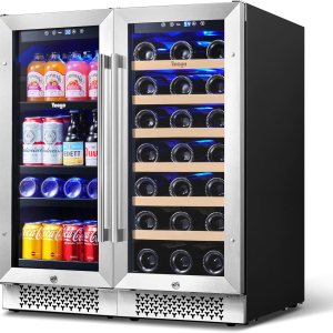 Refrigerador de vino y bebidas de 30 pulgadas y refrigerador de vino y cerveza, dos enfriadores de bebidas de vino de 15 pulgadas debajo del Refrigerador de vino y bebidas de 30 pulgadas y refrigerador de vino y cerveza, dos enfriadores de bebidas de vino de 15 pulgadas debajo del