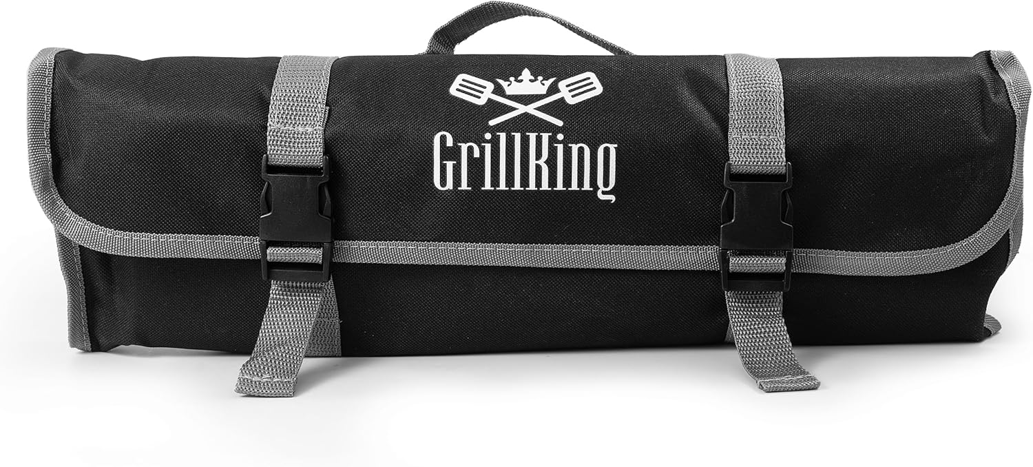 Juego de herramientas para barbacoa, 18 piezas de acero inoxidable, utensilios de barbacoa resistentes y accesorios para asar con estuche de