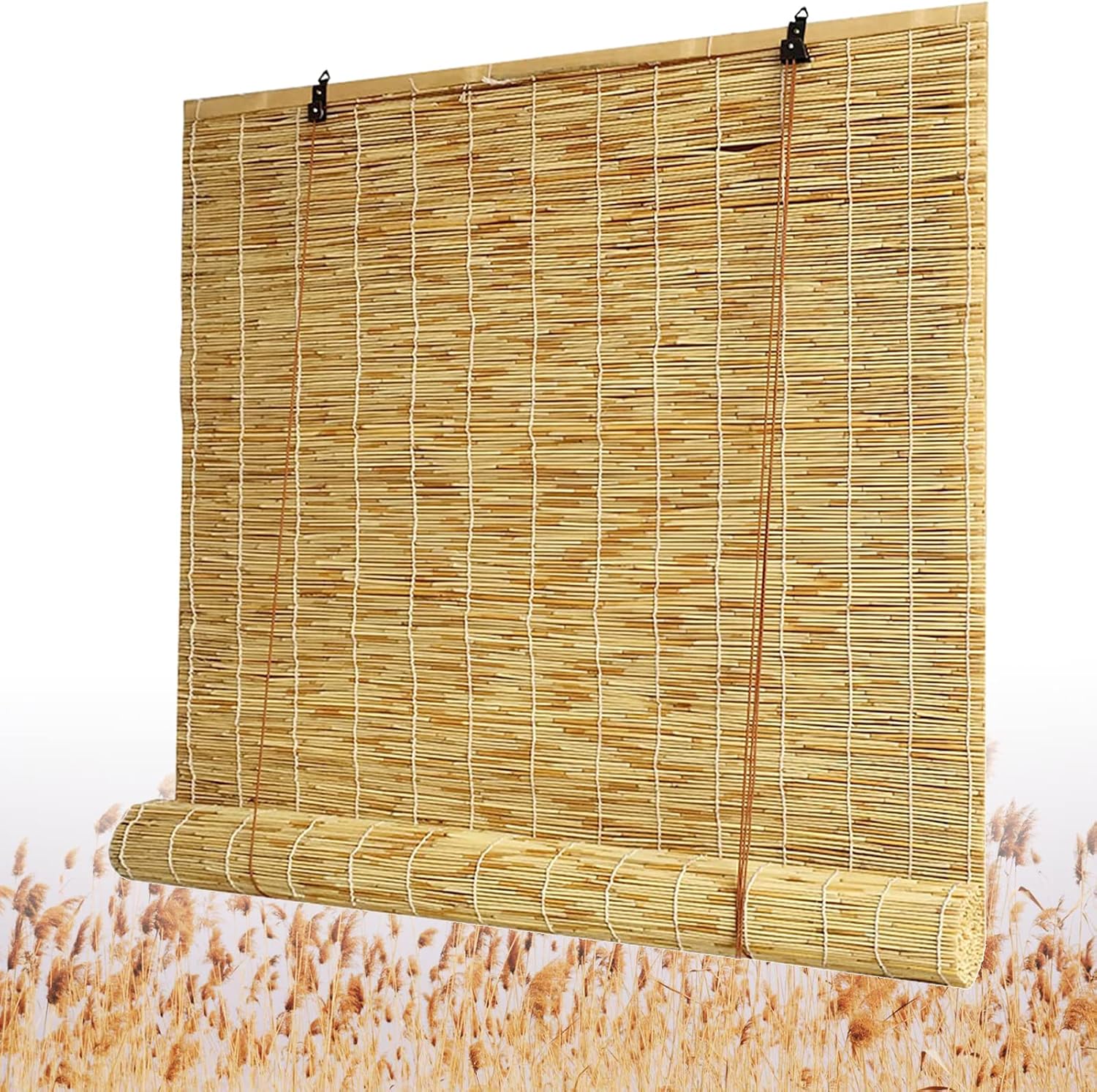 Persianas de bambú enrollables de bambú, persianas de bambú para ventanas, persianas enrollables de bambú para exteriores, cortinas de bambú para