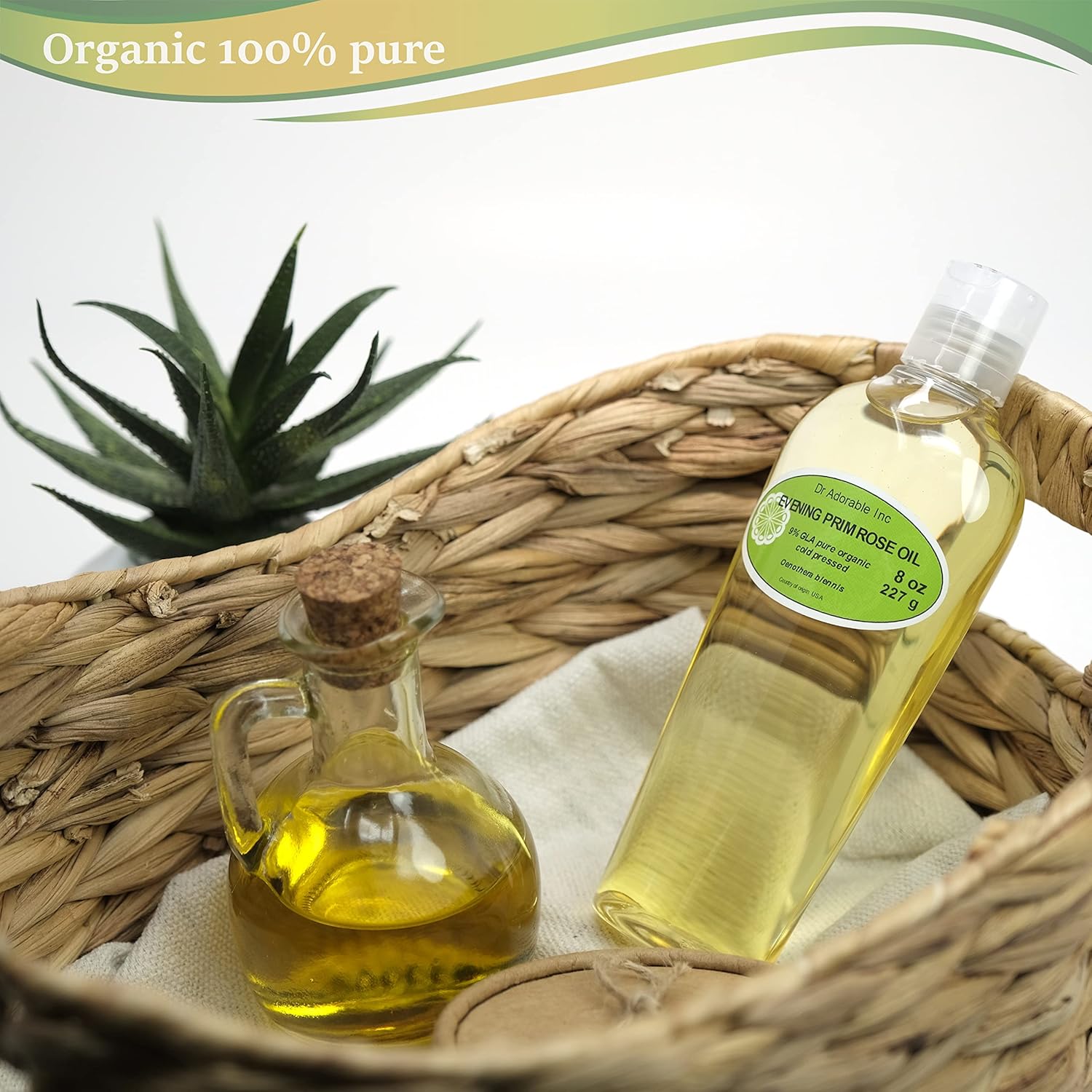 Dr Adorable – 8 oz – Aceite de onagra – 100% puro natural orgánico prensado en frío