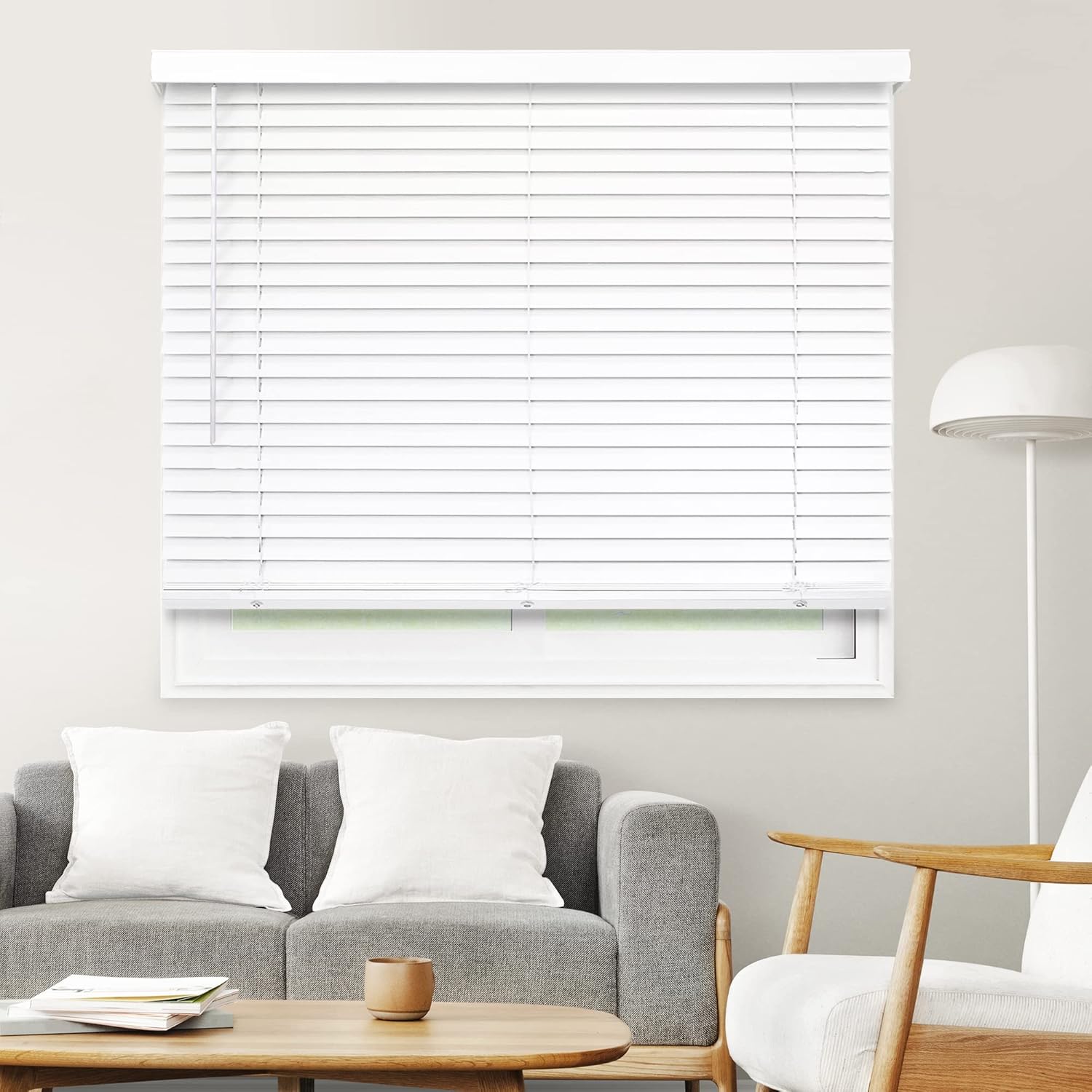 CHICOLOGY Persianas de madera sintética, persianas de madera, cortinas de ventana, tratamientos de ventana, persianas y persianas, persianas para el