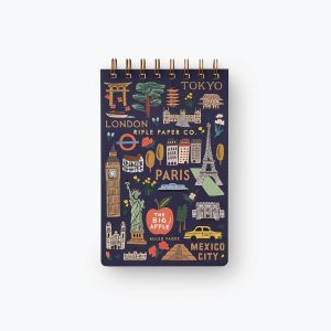 RIFLE PAPER CO. Bon Voyage – Cuaderno pequeño con espiral, 150 páginas, papel sin madera sin revestimiento de 400 GSM, cubierta a todo color con RIFLE PAPER CO. Bon Voyage – Cuaderno pequeño con espiral, 150 páginas, papel sin madera sin revestimiento de 400 GSM, cubierta a todo color con
