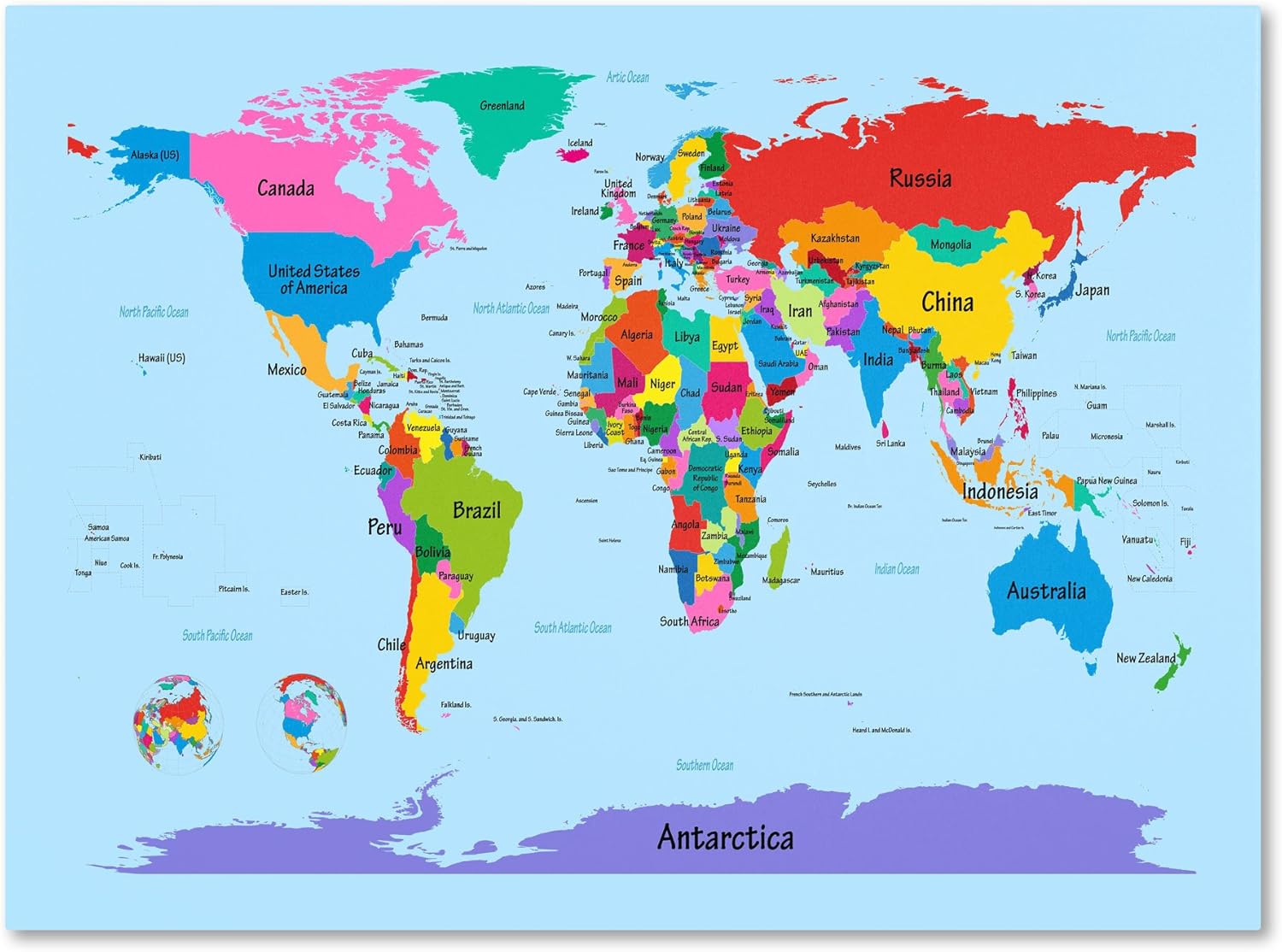 Mapa mundial para niños, por Michael Tompsett, 22 x 32 pulgadas, arte de pared