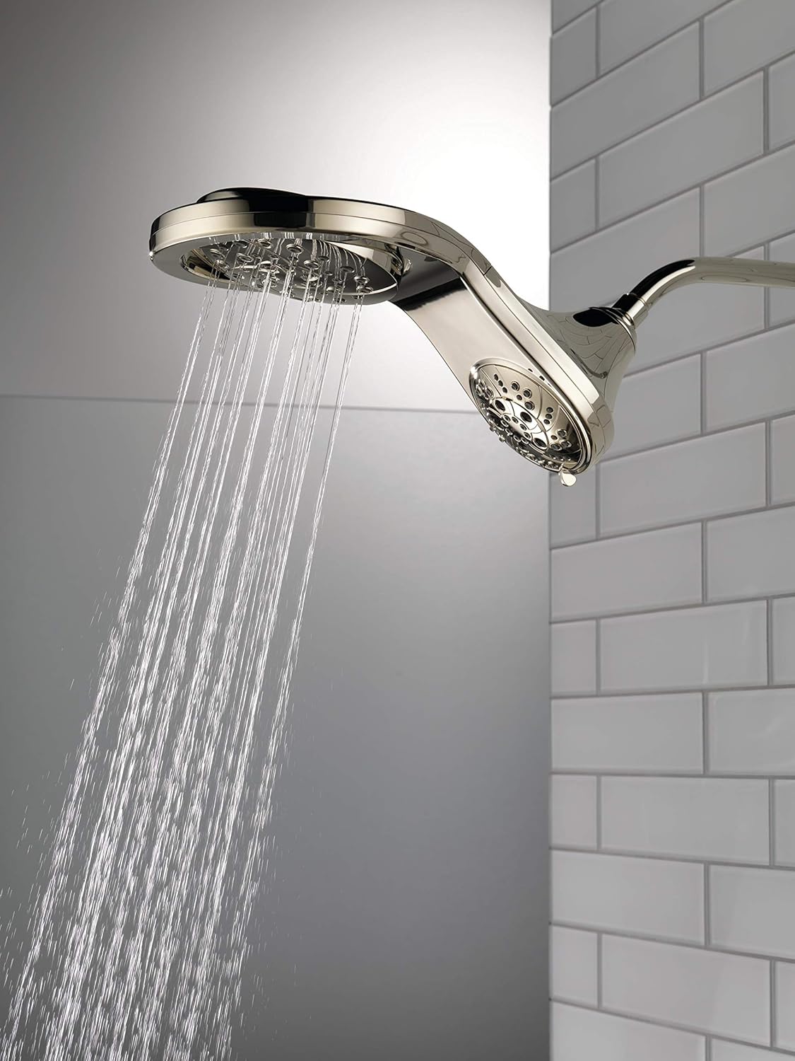 DELTA FAUCET 58581-PN-PK HydroRain H2OKinetic – Combo de ducha 2 en 1, flujo de agua de 1.75 GPM, níquel pulido